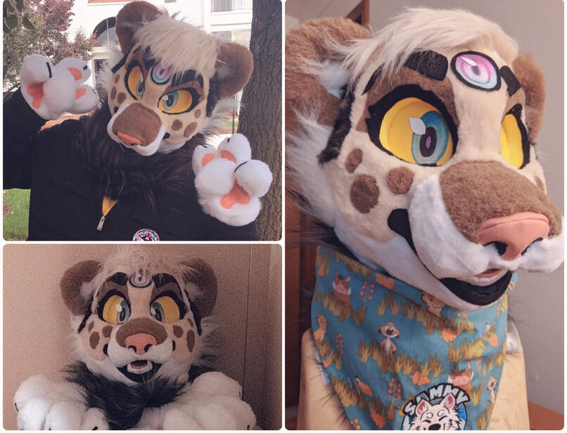 Commission; Collab Kinghime (sculpt, eyes), Sammy Smiles Co (lining, furring, installation)