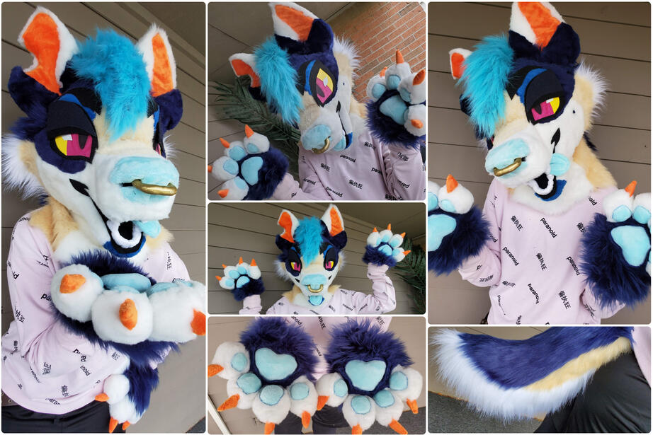 Premade; Collab Kinghime (head sculpt, eyes, paw pattern), Shibeshark (design, furring, sewing)